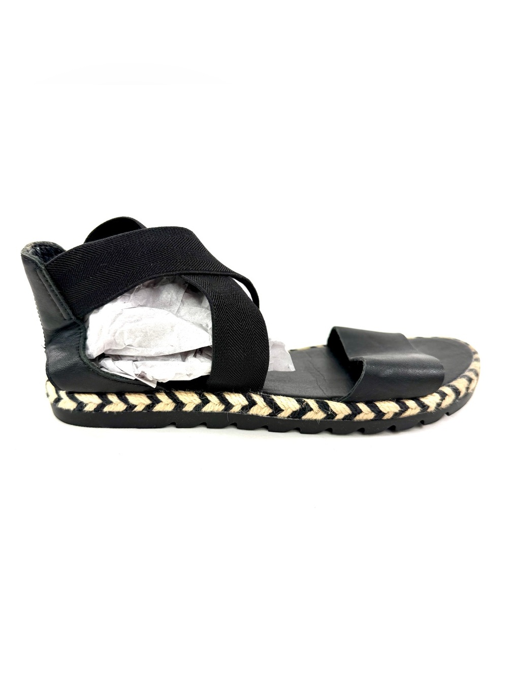 Sorel Ella II Women Size 6 Black Strap Espadrille Sandal Elastic 1936691010